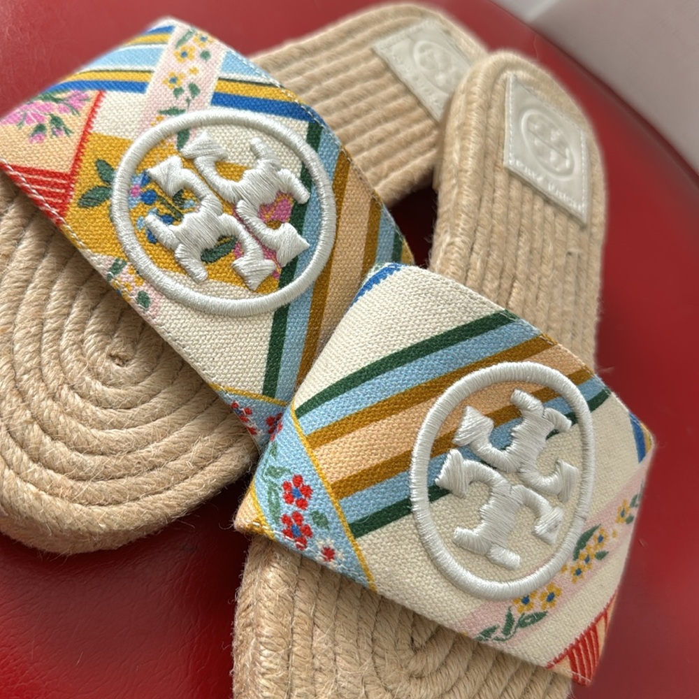 Tory Burch Benton Open Toe Espadrille Slide as 5.5 - Picture 7 of 7
